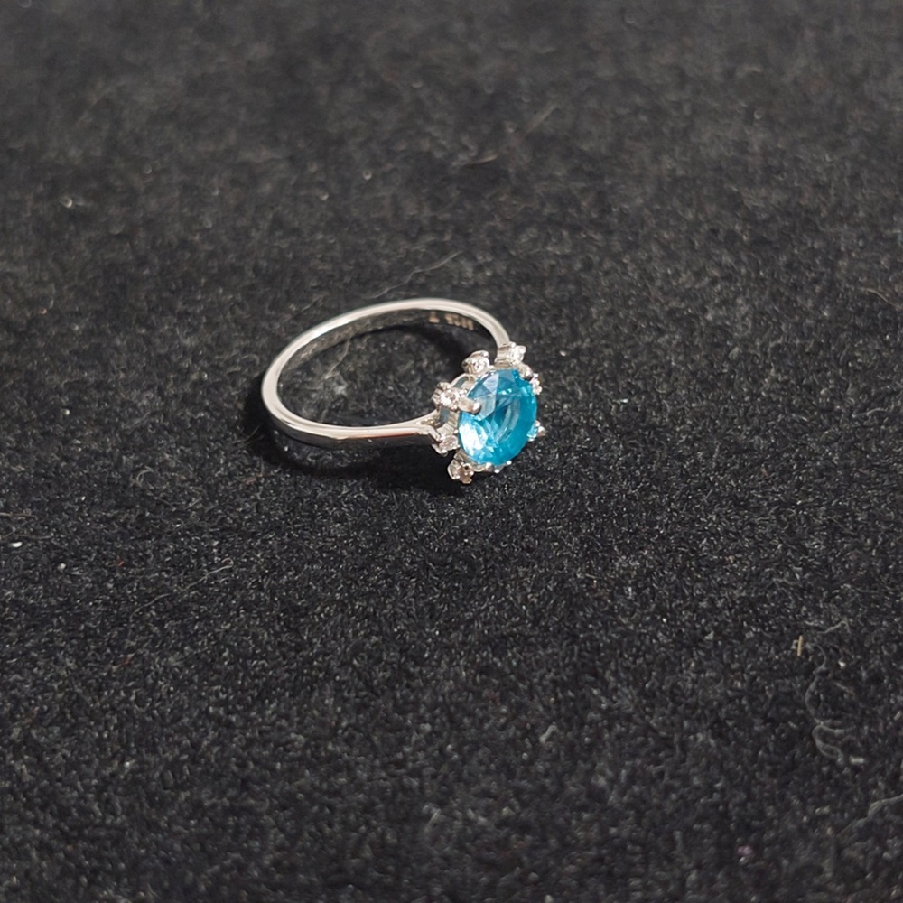 Sterling Silver Ring with Blue Gemstone